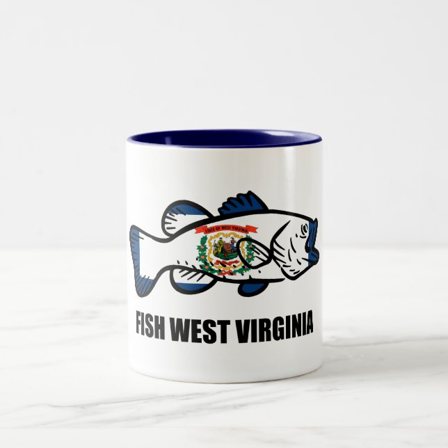 Fish West Virginia Two-Tone Coffee Mug (Center)