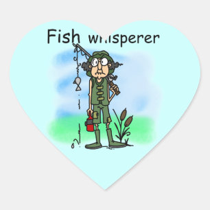 Fish Whisperer Heart Sticker