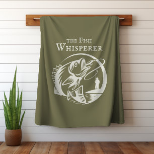 Fish Whisperer Outdoor Sports Fishing Fleece Blanket