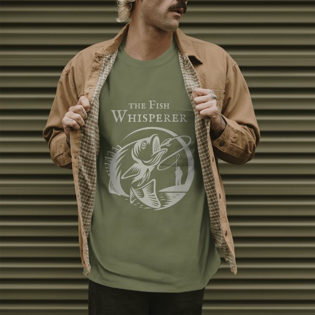 Fish Whisperer Outdoor Sports Fishing T-Shirt (A cool tshirt for the avid angler.)