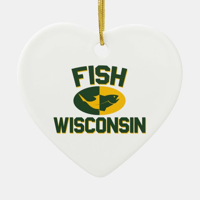 Fish Wisconsin Ceramic Tree Decoration (Front)