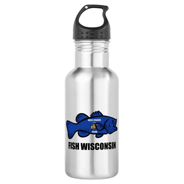 Fish Wisconsin Flag 532 Ml Water Bottle (Front)