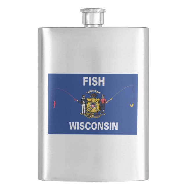Fish Wisconsin Hip Flask (Front)