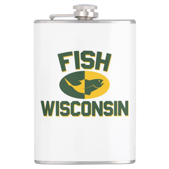 Fish Wisconsin Hip Flask (Front)
