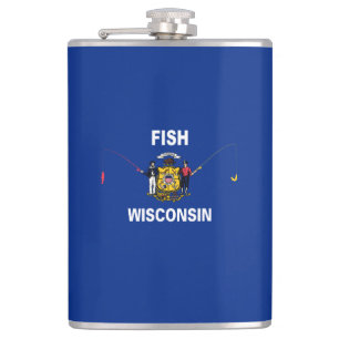 Fish Wisconsin Hip Flask