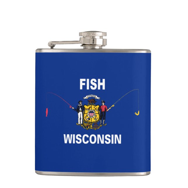 Fish Wisconsin Hip Flask (Front)