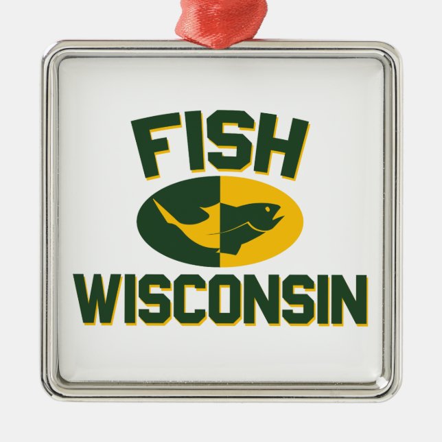 Fish Wisconsin Metal Tree Decoration (Front)