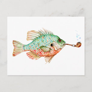 Fish with a Pipe Postcard