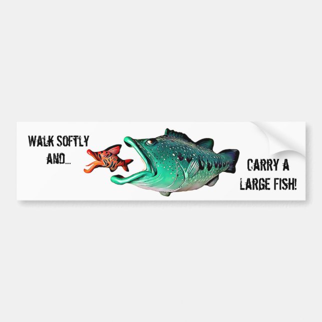 Fish with Attitude by Artist Mike Quinn Bumper Sticker (Front)