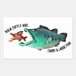Fish with Attitude by Artist Mike Quinn Rectangular Sticker