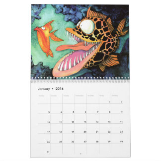 Fish With Attitude Collection by Mike Quinn Calendar