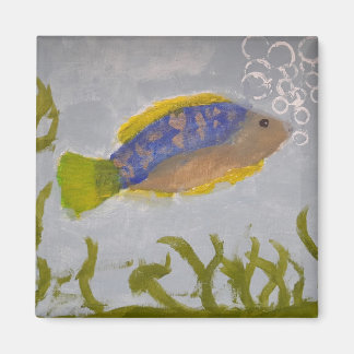 fish with bubbles painting magnet