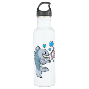 Fish with Fish hook & Worm 710 Ml Water Bottle