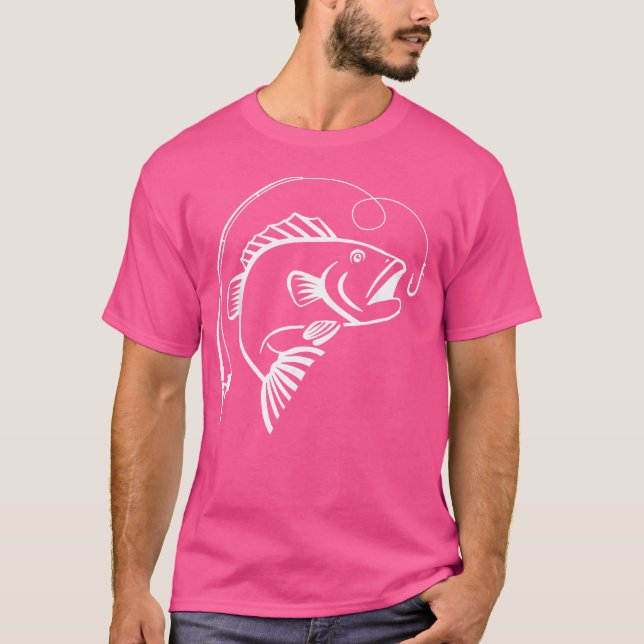 Fish With Fishing Rod T-Shirt (Front)