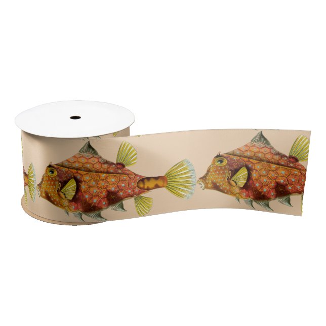 fish wrap ribbon satin ribbon (Spool)