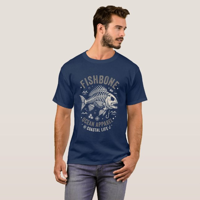 Fishbone Skeleton T-Shirt (Front Full)