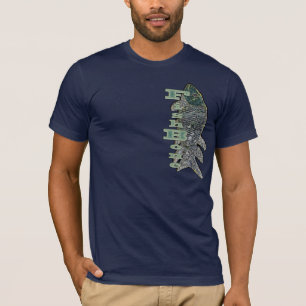 FishBone With Vertical Text T-Shirt