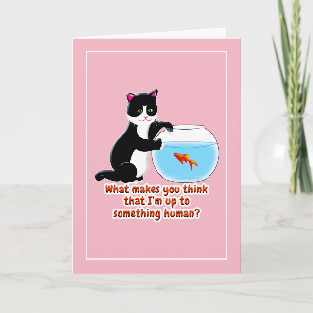 Fishbowl Cat Card (Front)