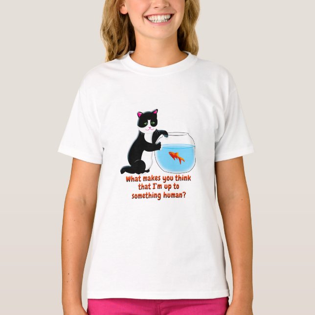 Fishbowl Cat T-Shirt (Front)