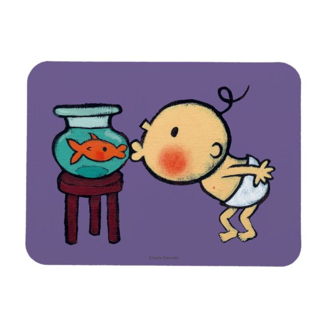 Fishbowl Kisses Orange Goldfish Magnet (Horizontal)