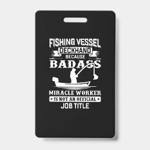 Fisher Art Fishing Job Title ID Badge