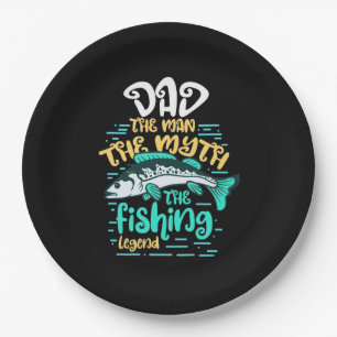 Fisher Dad The Fishing Legend Paper Plate