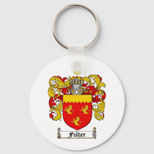 FISHER FAMILY CREST - FISHER COAT OF ARMS KEY RING