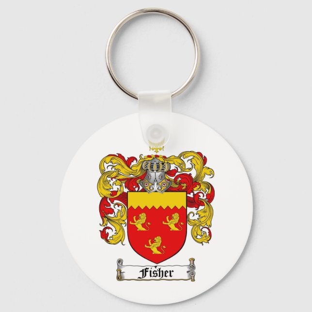 FISHER FAMILY CREST -  FISHER COAT OF ARMS KEY RING (Front)
