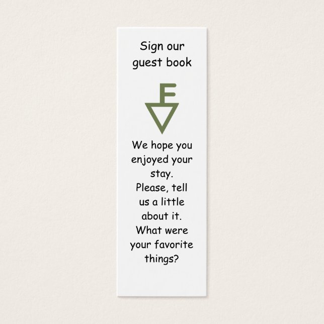 Fisher Family Guest Book Marker (Front)