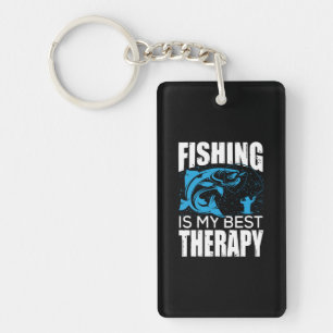 Fisher Fishing Is My Best Therapy Key Ring