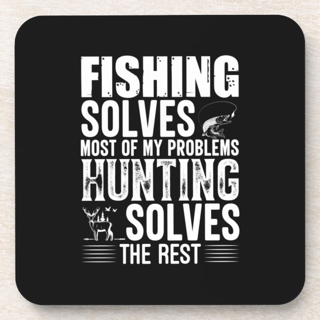 Fisher Fishing Solves Most Of My Problems Coaster (Front)
