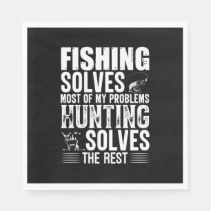 Fisher Fishing Solves Most Of My Problems Napkin