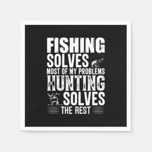 Fisher Fishing Solves Most Of My Problems Napkin