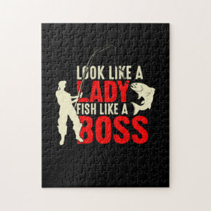 Fisher Gift A Lady Fish Like A Boss Jigsaw Puzzle