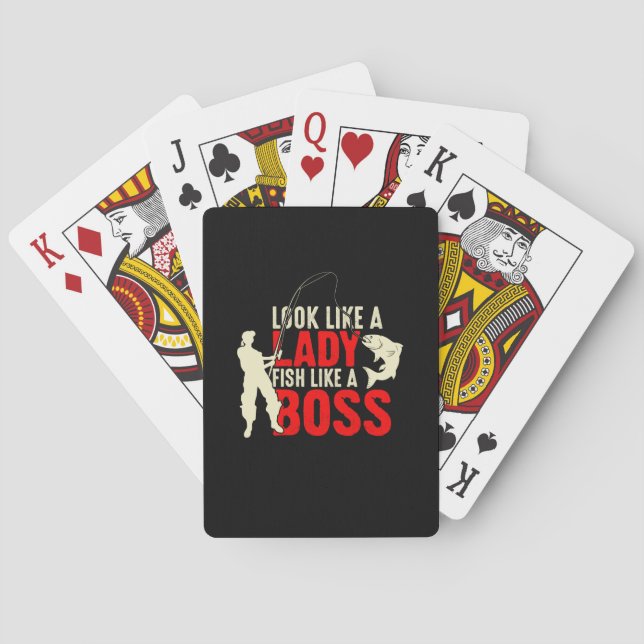Fisher Gift A Lady Fish Like A Boss Playing Cards (Back)
