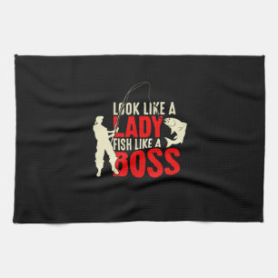 Fisher Gift A Lady Fish Like A Boss Tea Towel