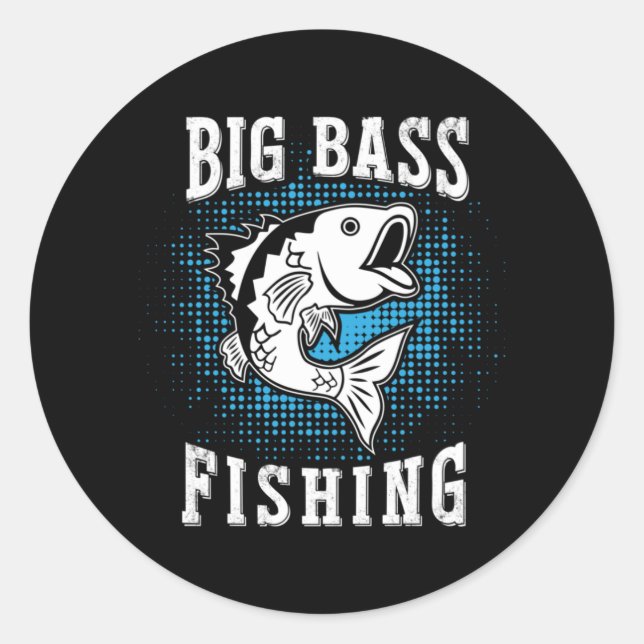 Fisher Gift Big Fishing Classic Round Sticker (Front)