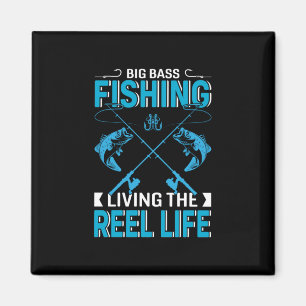 Fisher Gift Big Fishing Living The Life Magnet