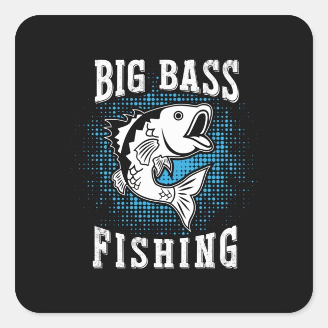 Fisher Gift Big Fishing Square Sticker (Front)