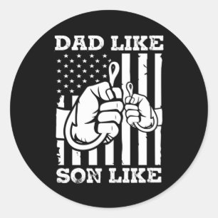 Fisher Gift Dad Like Son Like Classic Round Sticker