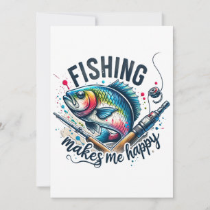 Fisher Gift Fishing Makes My Happy Invitation