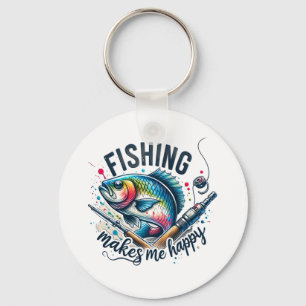 Fisher Gift Fishing Makes My Happy Key Ring