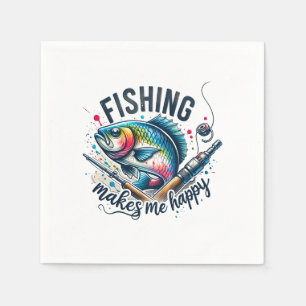 Fisher Gift Fishing Makes My Happy Napkin