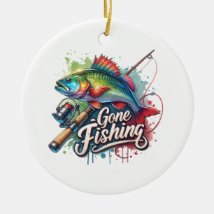 Fisher Gift Gone Fishing Ceramic Tree Decoration
