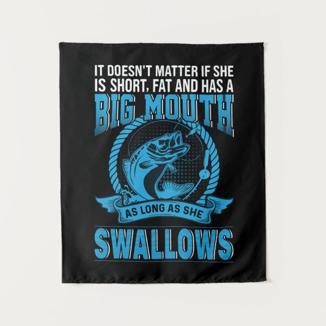 Fisher Gift Has A Big Mouth Tapestry (Front)