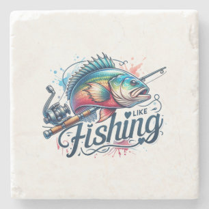 Fisher Gift I Like Fishing Stone Coaster