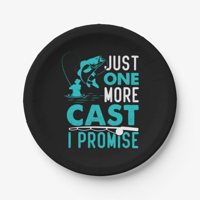 Fisher Gift Just One More Fish I Promise Paper Plate (Front)