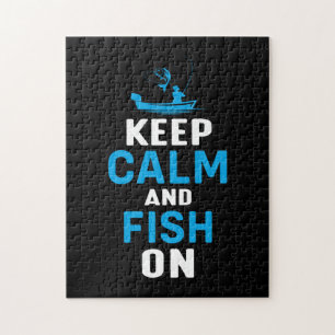 Fisher Gift Keep Calm And Fish On Jigsaw Puzzle