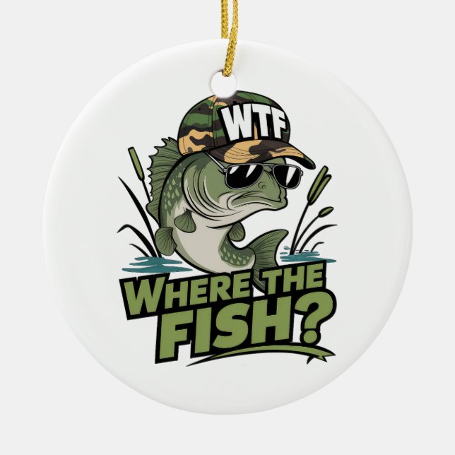 Fisher Gift Where The Fish Ceramic Tree Decoration (Front)