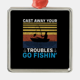 Fisher Go Fishing Metal Tree Decoration